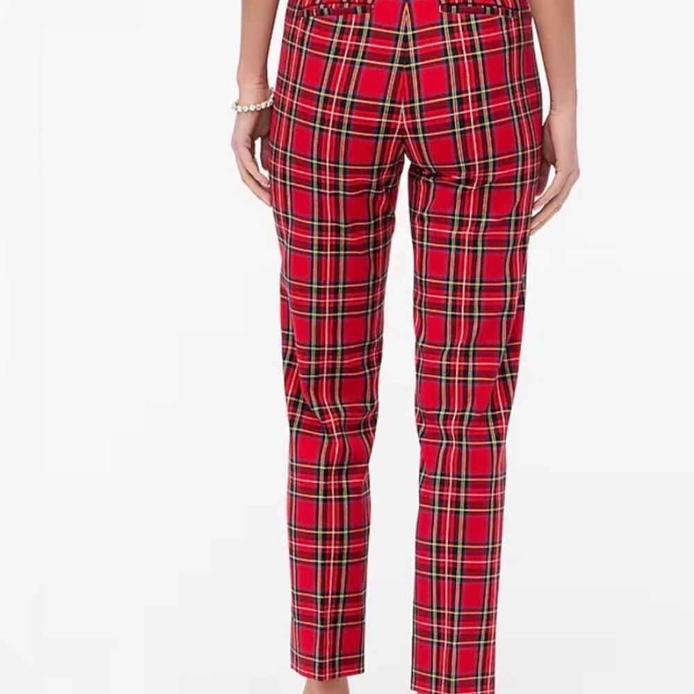 UEC J. CREW Kallie Red Tartan Plaid Holiday High-Rise Straight Ankle Pants SZ 6